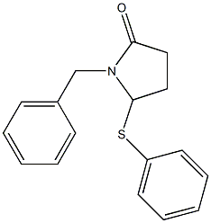 1-Benzyl-5-(phenylthio)pyrrolidine-2-one,,结构式