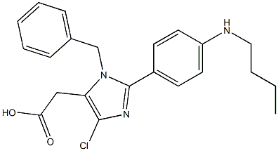 1-Benzyl-4-chloro-2-(4-butylaminophenyl)-1H-imidazole-5-acetic acid Struktur