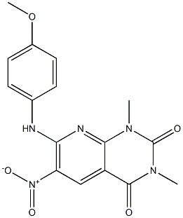 7-[(p-Methoxyphenyl)amino]-1,3-dimethyl-6-nitropyrido[2,3-d]pyrimidine-2,4(1H,3H)-dione 结构式