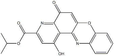 1-Hydroxy-5-oxo-5H-pyrido[3,2-a]phenoxazine-3-carboxylic acid isopropyl ester Struktur