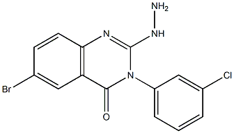 2-Hydrazino-3-(3-chlorophenyl)-6-bromoquinazolin-4(3H)-one Struktur