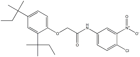 N-(4-クロロ-3-ニトロフェニル)-2-(2,4-ジ-tert-ペンチルフェノキシ)アセトアミド 化学構造式