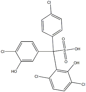 (4-Chlorophenyl)(4-chloro-3-hydroxyphenyl)(2,5-dichloro-6-hydroxyphenyl)methanesulfonic acid Structure