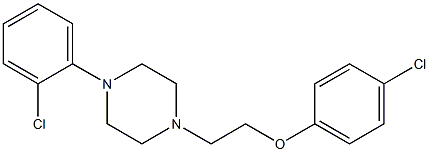 1-[2-(4-クロロフェノキシ)エチル]-4-(2-クロロフェニル)ピペラジン 化学構造式