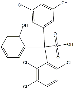 (3-クロロ-5-ヒドロキシフェニル)(2,3,6-トリクロロフェニル)(2-ヒドロキシフェニル)メタンスルホン酸 化学構造式