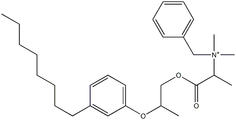 N,N-Dimethyl-N-benzyl-N-[1-[[2-(3-octylphenyloxy)propyl]oxycarbonyl]ethyl]aminium 结构式