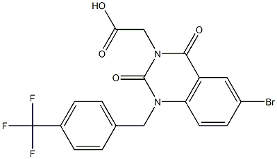 1-(4-Trifluoromethylbenzyl)-1,2,3,4-tetrahydro-6-bromo-2,4-dioxoquinazoline-3-acetic acid|