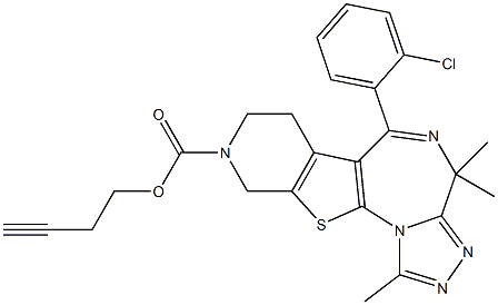 1-Methyl-4,4-dimethyl-6-(2-chlorophenyl)-9-(3-butynyloxy)carbonyl-7,8,9,10-tetrahydro-4H-pyrido[4',3':4,5]thieno[3,2-f][1,2,4]triazolo[4,3-a][1,4]diazepine