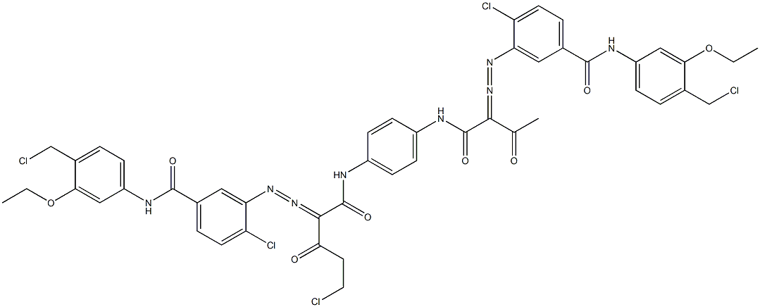 3,3'-[2-(Chloromethyl)-1,4-phenylenebis[iminocarbonyl(acetylmethylene)azo]]bis[N-[4-(chloromethyl)-3-ethoxyphenyl]-4-chlorobenzamide] Structure
