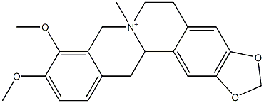 5,6,7,8,13,13a-Hexahydro-9,10-dimethoxy-7-methylbenzo[g]-1,3-benzodioxolo[5,6-a]quinolizinium 结构式
