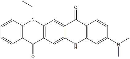 3-(Dimethylamino)-12-ethyl-5,12-dihydroquino[2,3-b]acridine-7,14-dione Struktur