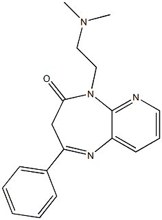 2-Phenyl-5-[2-(dimethylamino)ethyl]-3H-pyrido[2,3-b][1,4]diazepin-4(5H)-one Struktur