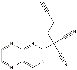 2-(1,1-Dicyano-4-pentyn-1-yl)pteridine,,结构式