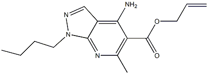 1-Butyl-4-amino-6-methyl-1H-pyrazolo[3,4-b]pyridine-5-carboxylic acid 2-propenyl ester Structure
