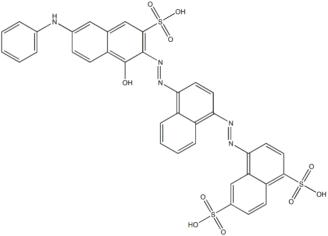 4-[4-[1-Hydroxy-6-phenylamino-3-sulfo-2-naphthalenylazo]-1-naphthalenylazo]-1,6-naphthalenedisulfonic acid Structure