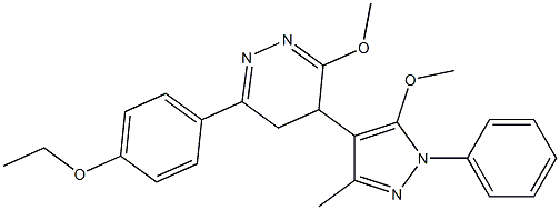 3-Methoxy-4,5-dihydro-6-(4-ethoxyphenyl)-4-(1-phenyl-5-methoxy-3-methyl-1H-pyrazol-4-yl)pyridazine Structure