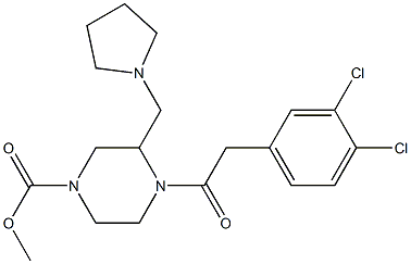 4-[(3,4-Dichlorophenyl)acetyl]-3-(pyrrolidin-1-ylmethyl)piperazine-1-carboxylic acid methyl ester Structure