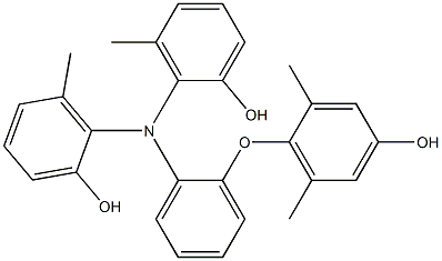 N,N-Bis(2-hydroxy-6-methylphenyl)-2-(4-hydroxy-2,6-dimethylphenoxy)benzenamine 结构式