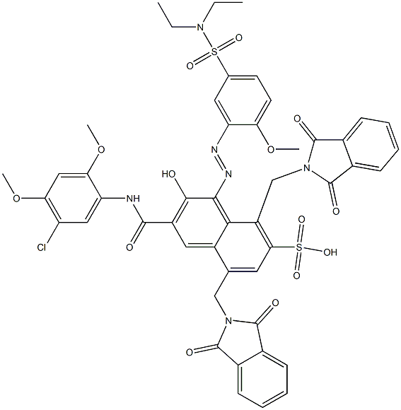 3-[(5-Chloro-2,4-dimethoxyphenyl)aminocarbonyl]-1-[5-[(diethylamino)sulfonyl]-2-methoxyphenylazo]-2-hydroxy-5,8-bis(phthalimidylmethyl)naphthalene-7-sulfonic acid