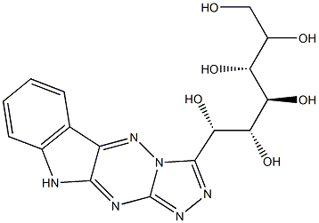 3-[(1S,2R,3S,4R)-1,2,3,4,5,6-Hexahydroxyhexyl]-10H-1,2,4-triazolo[4',3':2,3][1,2,4]triazino[5,6-b]indole Struktur