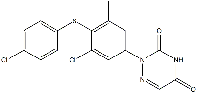 2-[3-Chloro-4-(4-chlorophenylthio)-5-methylphenyl]-1,2,4-triazine-3,5(2H,4H)-dione Struktur