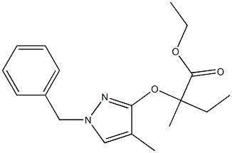 2-[[(1-Benzyl-4-methyl-1H-pyrazol)-3-yl]oxy]-2-methylbutanoic acid ethyl ester Struktur