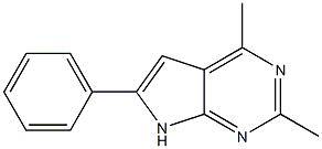 6-フェニル-2,4-ジメチル-7H-ピロロ[2,3-d]ピリミジン 化学構造式