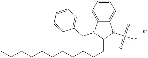 1-Benzyl-2,3-dihydro-2-undecyl-1H-benzimidazole-3-sulfonic acid potassium salt Struktur