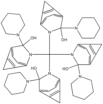 1,1',1'',1'''-[Methanetetrayltetrakis[methylene(oxy)(4,1-phenylene)(iminomethylene)]]tetrakispiperidine,,结构式