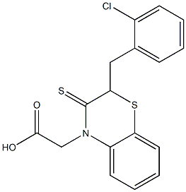 2-(2-Chlorobenzyl)-2,3-dihydro-3-thioxo-4H-1,4-benzothiazine-4-acetic acid Structure