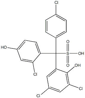 (4-Chlorophenyl)(2-chloro-4-hydroxyphenyl)(3,5-dichloro-2-hydroxyphenyl)methanesulfonic acid Structure