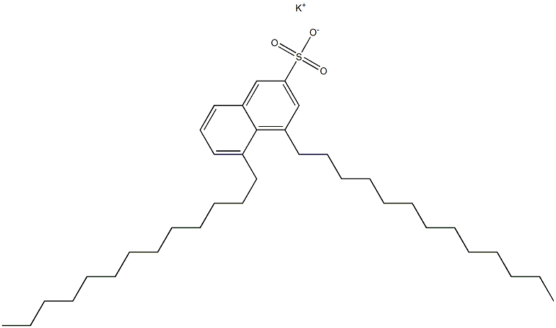 4,5-Ditridecyl-2-naphthalenesulfonic acid potassium salt Structure