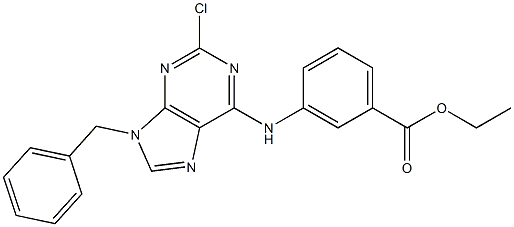 3-(9-Benzyl-2-chloro-9H-purin-6-ylamino)benzoic acid ethyl ester Structure