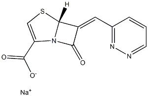 (5R)-7-Oxo-6-[(pyridazin-3-yl)methylene]-4-thia-1-azabicyclo[3.2.0]hept-2-ene-2-carboxylic acid sodium salt,,结构式