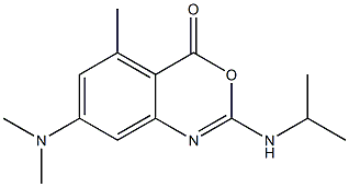 2-Isopropylamino-5-methyl-7-(dimethylamino)-4H-3,1-benzoxazin-4-one Struktur