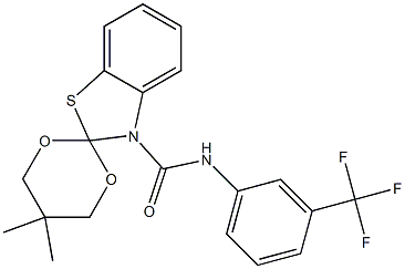 N-(3-Trifluoromethylphenyl)-5',5'-dimethylspiro[benzothiazole-2(3H),2'-[1,3]dioxane]-3-carboxamide Structure