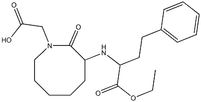 3-(1-Ethoxycarbonyl-3-phenylpropylamino)-2-oxo-1-azacyclooctane-1-acetic acid Struktur