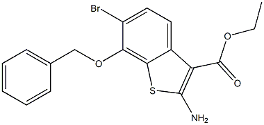 2-Amino-6-bromo-7-benzyloxy-1-benzothiophene-3-carboxylic acid ethyl ester,,结构式