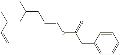 フェニル酢酸4,6-ジメチル-1,7-オクタジエニル 化学構造式