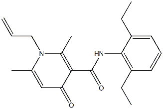 1-(2-Propenyl)-1,4-dihydro-2,6-dimethyl-N-(2,6-diethylphenyl)-4-oxopyridine-3-carboxamide 结构式