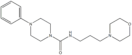 4-フェニル-N-(3-モルホリノプロピル)ピペラジン-1-カルボアミド 化学構造式