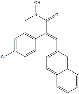 (E)-3-(2-Naphthalenyl)-2-(4-chlorophenyl)-N-methyl-2-propenehydroxamic acid Struktur