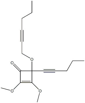 1,2-Dimethoxy-4-(1-pentynyl)-4-(2-hexynyloxy)-1-cyclobuten-3-one Struktur