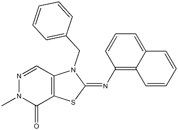 2-(1-Naphtylimino)-3-benzyl-2,3-dihydro-6-methylthiazolo[4,5-d]pyridazin-7(6H)-one,,结构式