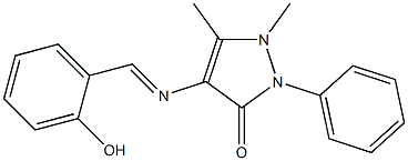 1,5-Dimethyl-4-(2-hydroxybenzylideneamino)-2-phenyl-1H-pyrazole-3(2H)-one,,结构式