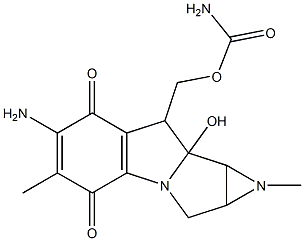 6-Amino-8-[[(aminocarbonyl)oxy]methyl]-1,1a,2,8,8a,8b-hexahydro-8a-hydroxy-1,5-dimethylazirino[2',3':3,4]pyrrolo[1,2-a]indole-4,7-dione Struktur