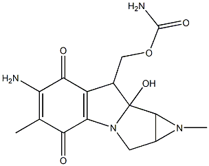 6-Amino-8-[[(aminocarbonyl)oxy]methyl]-1,1a,2,8,8a,8b-hexahydro-8a-hydroxy-1,5-dimethylazirino[2',3':3,4]pyrrolo[1,2-a]indole-4,7-dione Structure