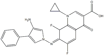 1-Cyclopropyl-4-oxo-6,8-difluoro-7-(3-phenyl-4-aminopyrrolizino)-1,4-dihydroquinoline-3-carboxylic acid Struktur