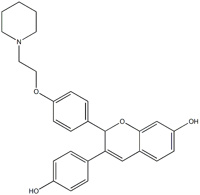 2-[4-(2-Piperidinoethoxy)phenyl]-3-(4-hydroxyphenyl)-2H-1-benzopyran-7-ol Structure