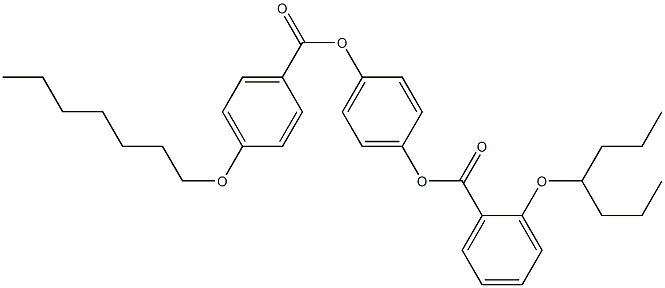 4-Heptyloxybenzoic acid 4-(4-heptyloxybenzoyloxy)phenyl ester,,结构式